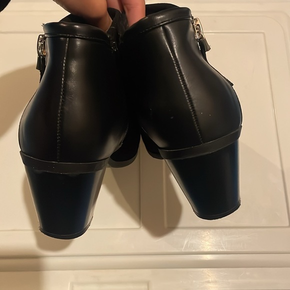 Black Leather/Suede Ankle Boots - Picture 2 of 10